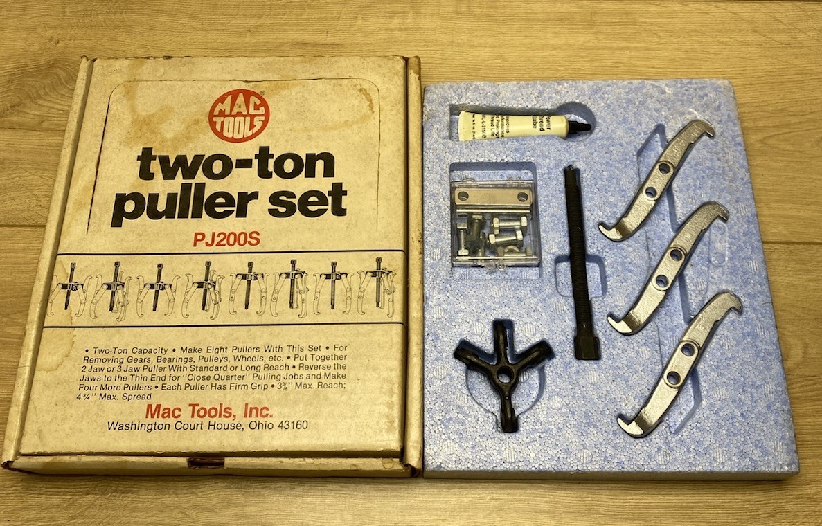 Mac Tools PJ200S 2 Ton Puller Set NOS Complete Bearing Gear Pulley USA