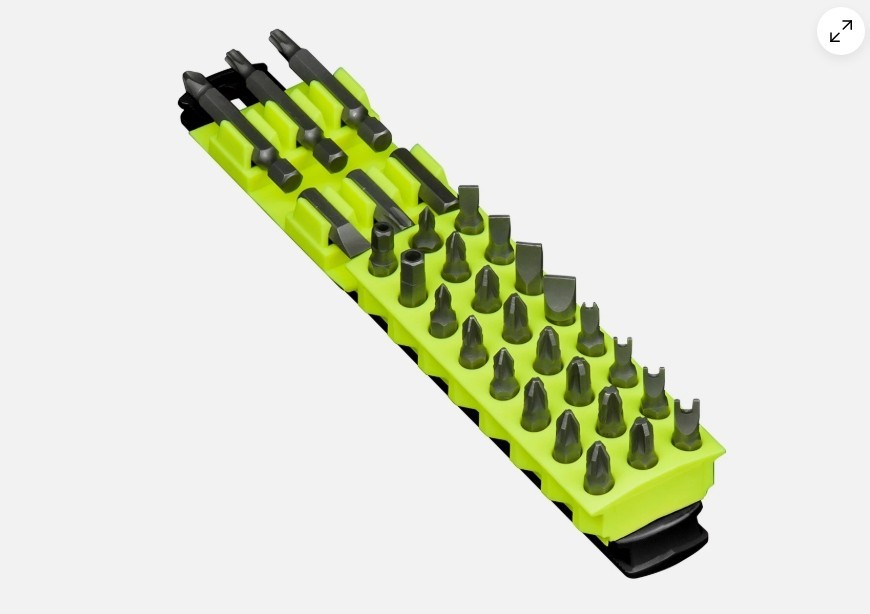 5751HV Ernst Mfg. 8″ 30 Tool Magnetic Bit Buddy – Black/Hi-Viz