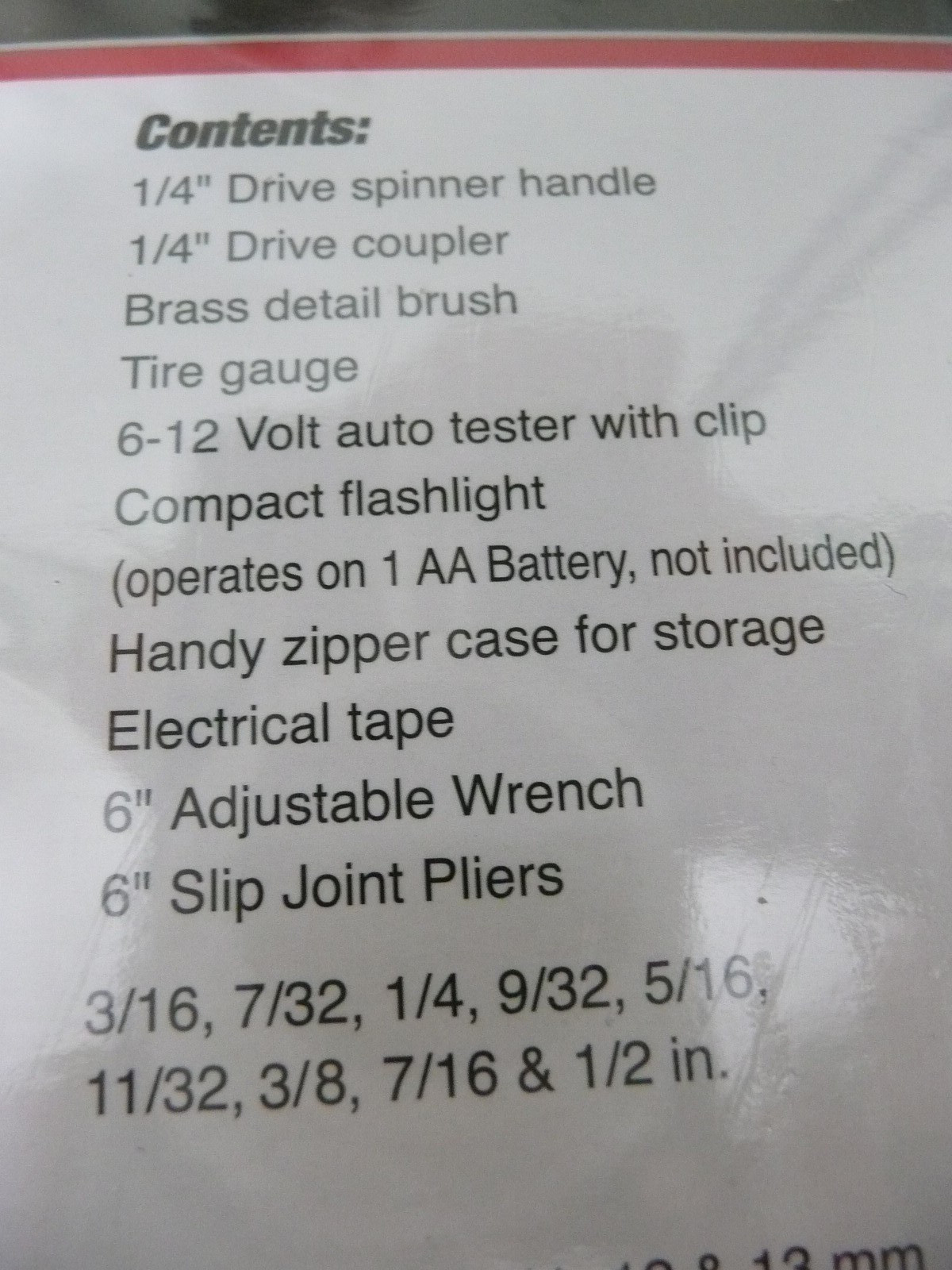 Mechanics Products 38 pcs Glove Compartment TOOL SET Metric & SAE New Sealed