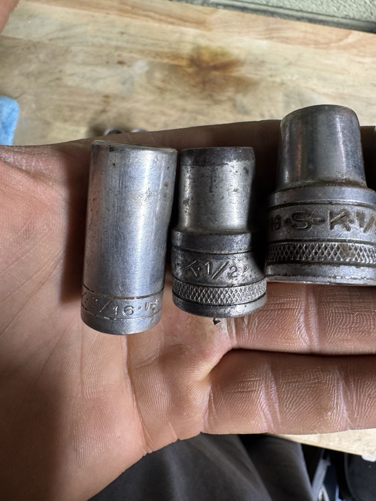 Vintage S-K tools sockets / mixed lot Of 10, 1/2” And 3/8” drive, USA