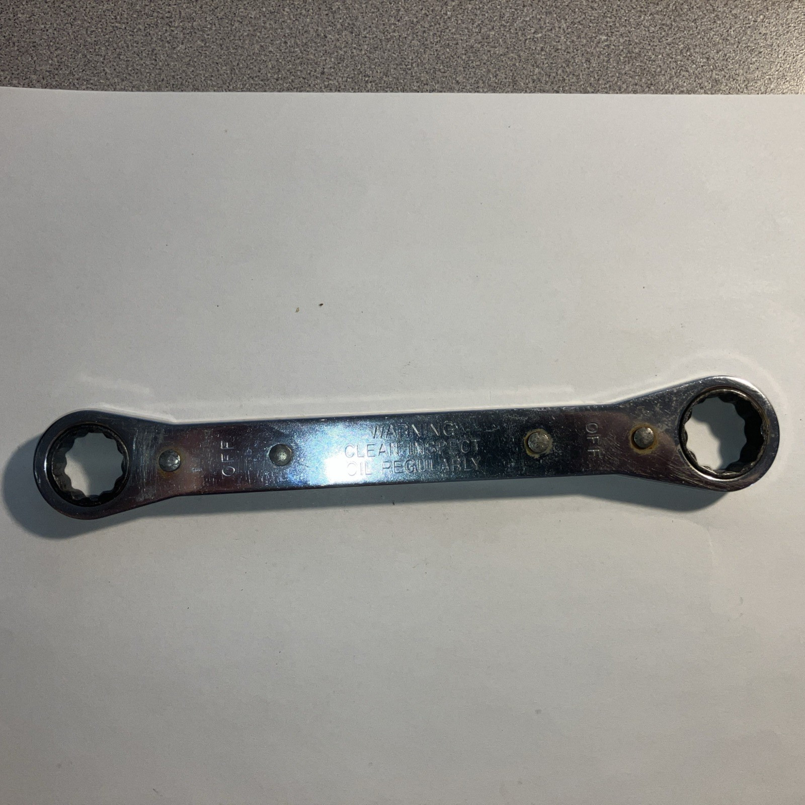Snap-o Tools R2024A 5/8″ X 3/4″ Flat 12 Pointt Ratcheting Box End Wrench USA