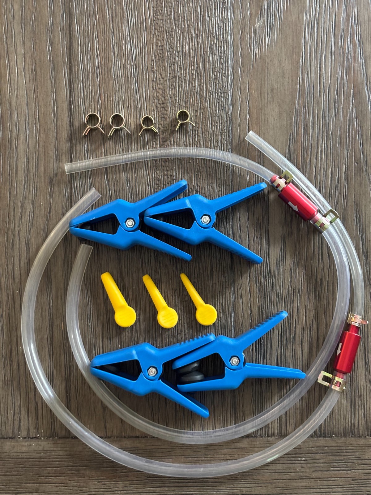 7-Pc Brake Fluid Stopper Hose Clamps + (2) 1-Way Valve Brake Fluid Bleeder Hoses