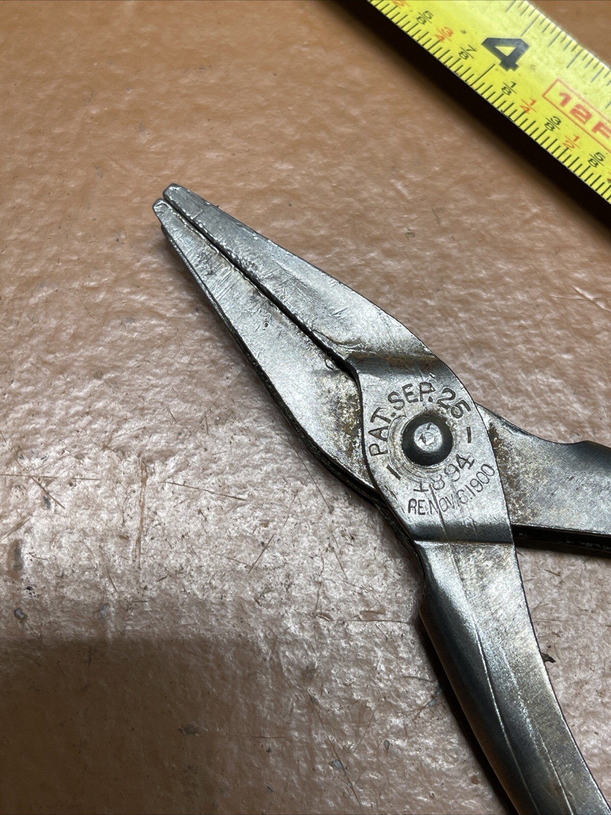 Vintage Lodi USA 4 1/2 In Inch Long Duck Bill Pliers Working Pat 1894 & 1900