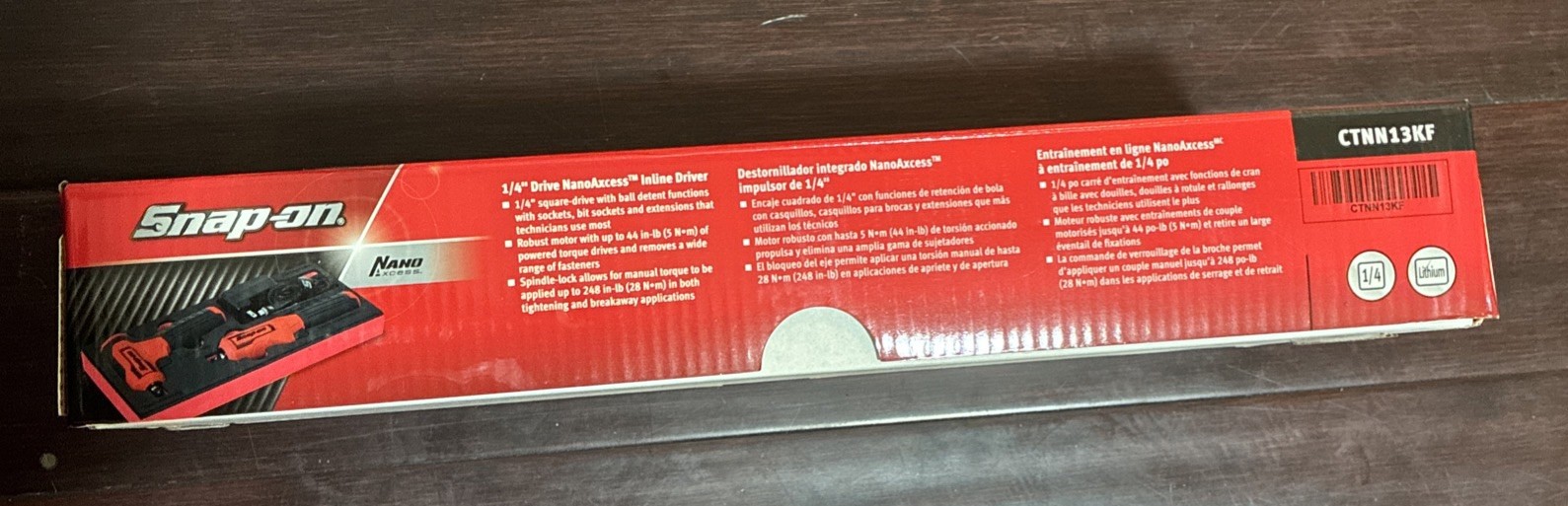 Snap On NanoAxcess 1/4” Drive In-Line Driver Tool Kit (CTNN13KF)