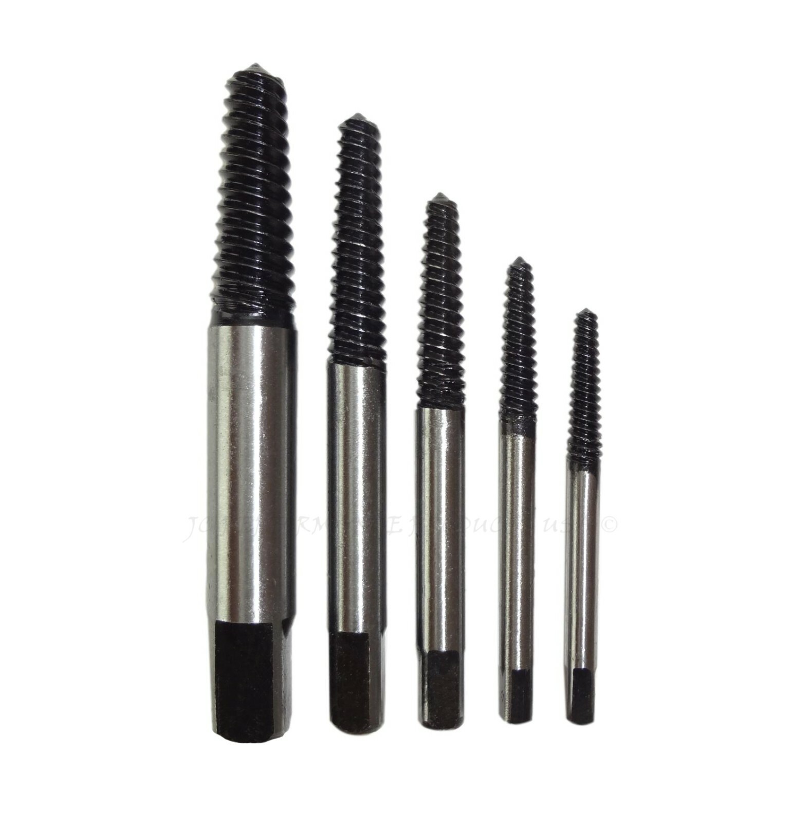 5 PC SCREW EXTRACTOR KIT SET BROKEN BOLT STUD REMOVAL TOOL EASY EZ OUTS REVERSE