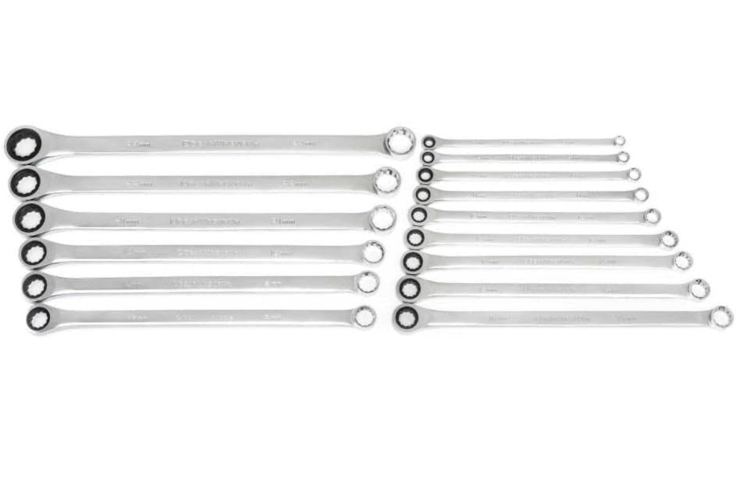 Gearwrench Metric XL Gearbox 12 Point Double Box Ratcheting Wrench 15pc 85985-07