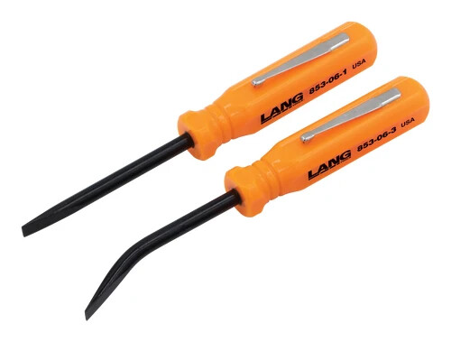LANG TOOLS 853-06-2ST – 2 Pc Pocket Pry Bar Set Straight Blade & 27-degree USA