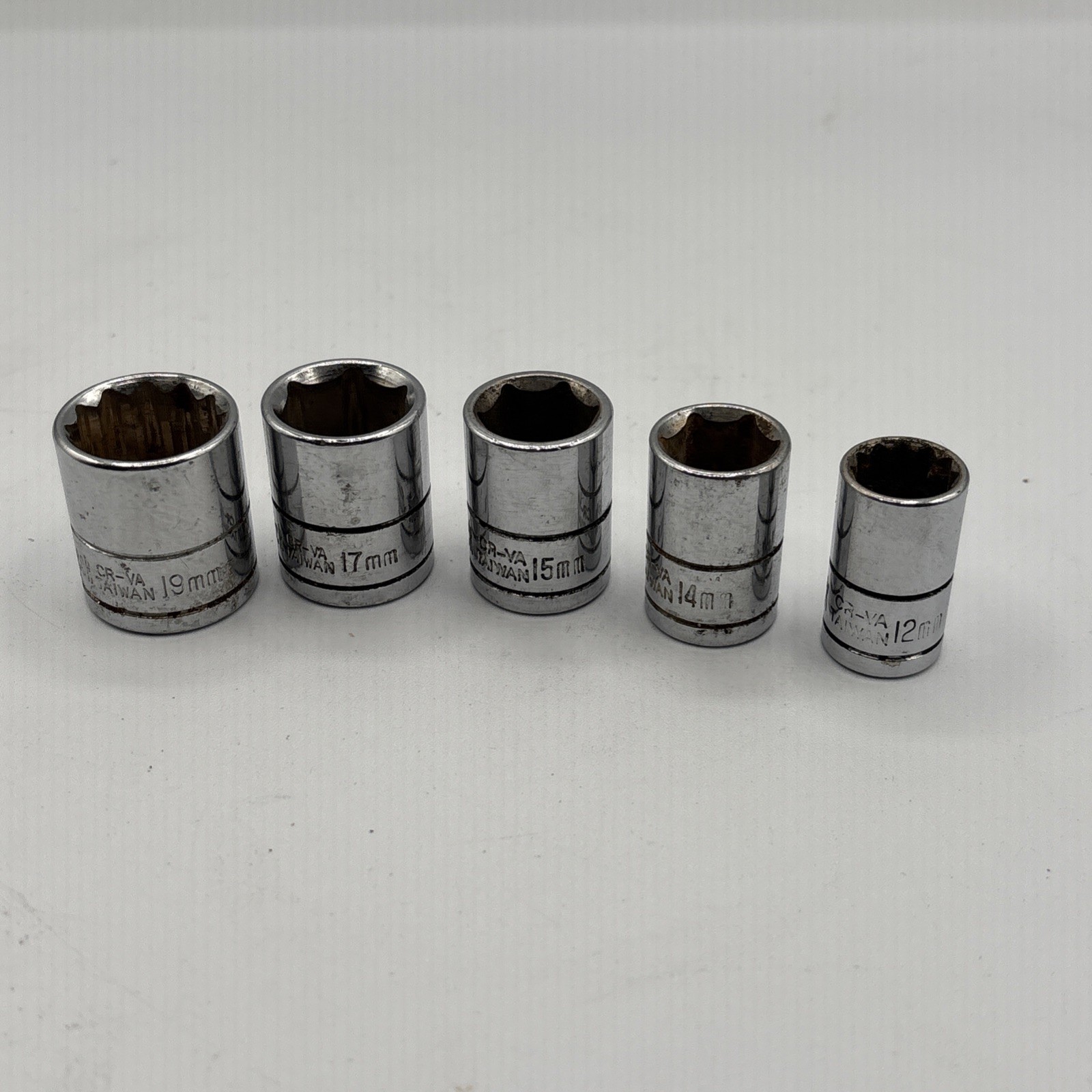 Great Neck 3/8″ Drive Metric, 12mm, 14, 15, 17, 19mm CR-VA 5 pieces Vintage