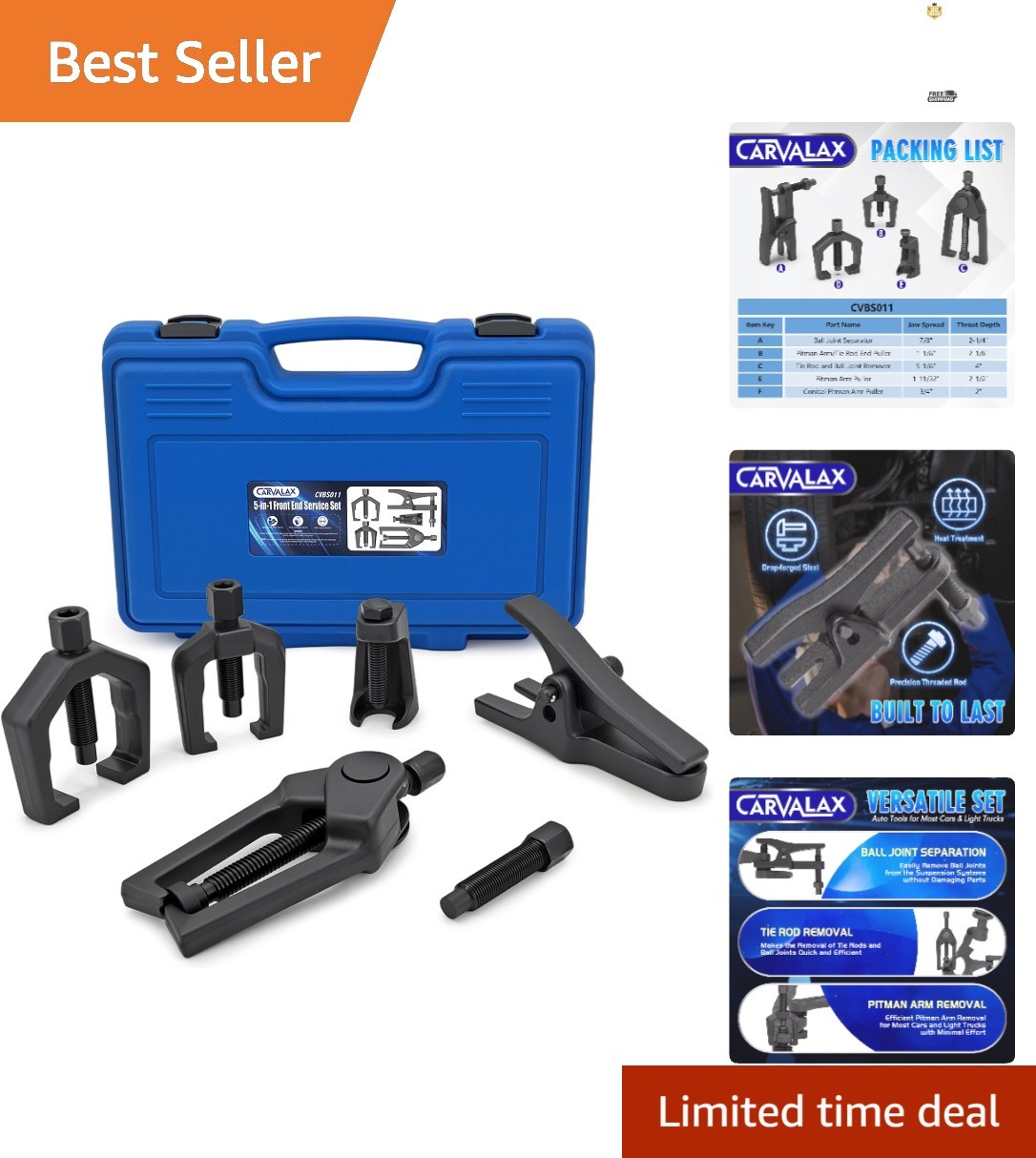 5-in-1 Front End Service Tool Kit for Automotive Repairs – Black Oxidized