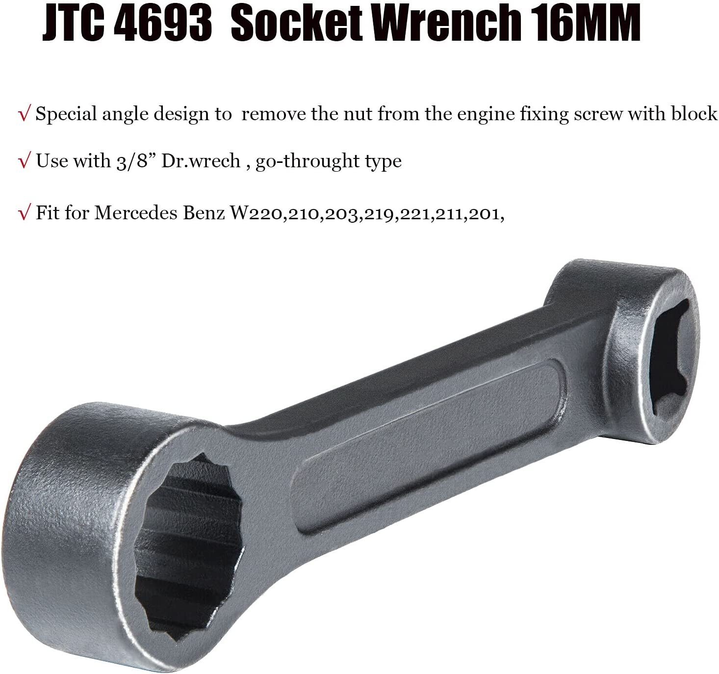 Offset 16mm Engine Mount Socket Wrench for Mercedes Benz W220,W210/W203/204/W221