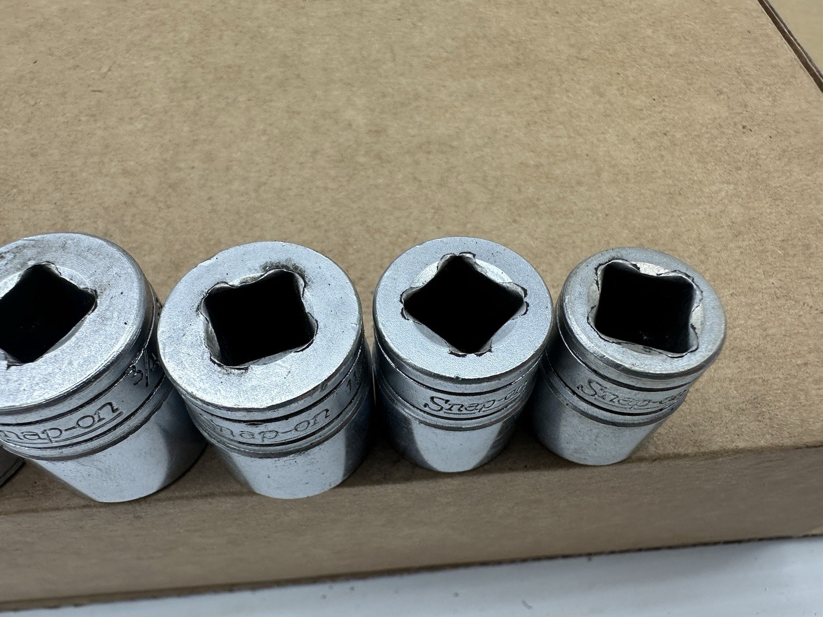 Snap-on 3/8” Dr 6pt SAE 6 Pc Socket Set Vintage USA 9/16-7/8” FS181-FS281