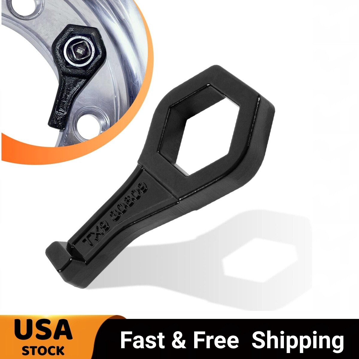30609 TX9 Cap Nut Wrench Porkchop Style for 1-1/2″ (or 38mm) Nut Steel Black