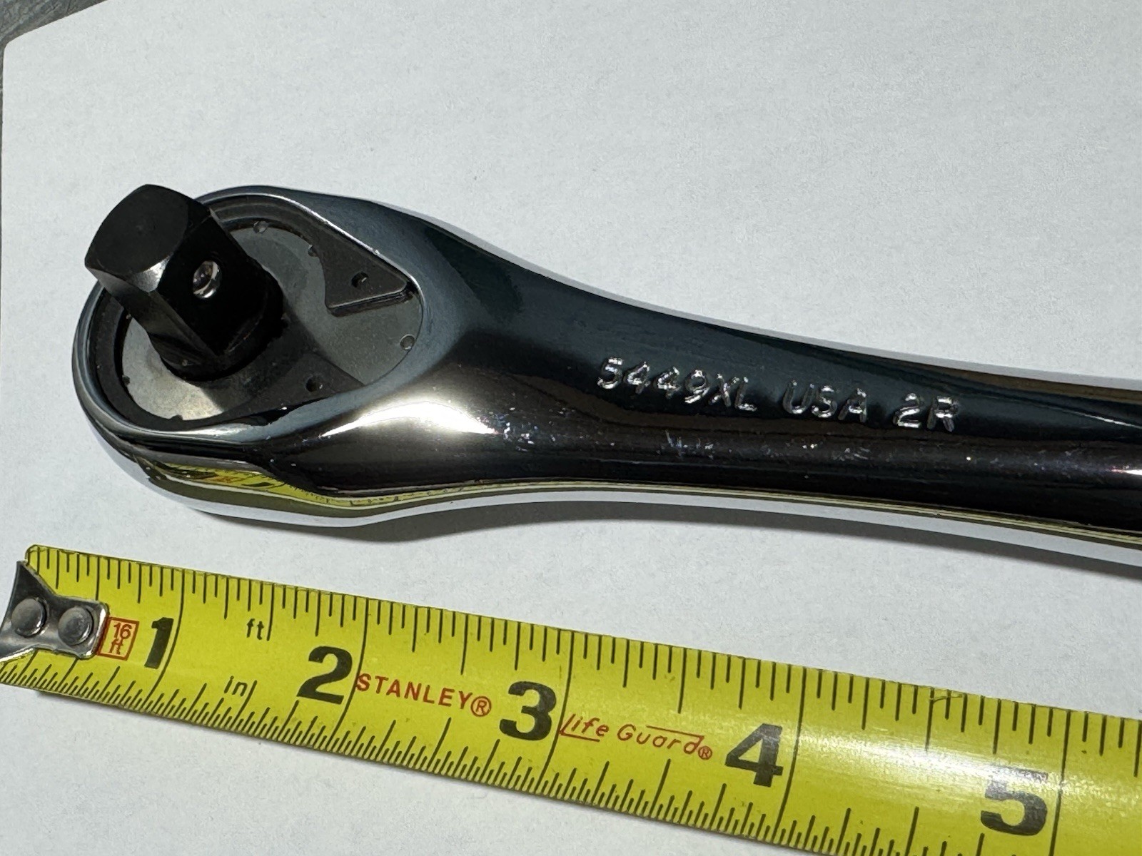 Proto USA 5449XL Pear Head 1/2″ Drive Full Polish Ratchet 10-1/2” Long