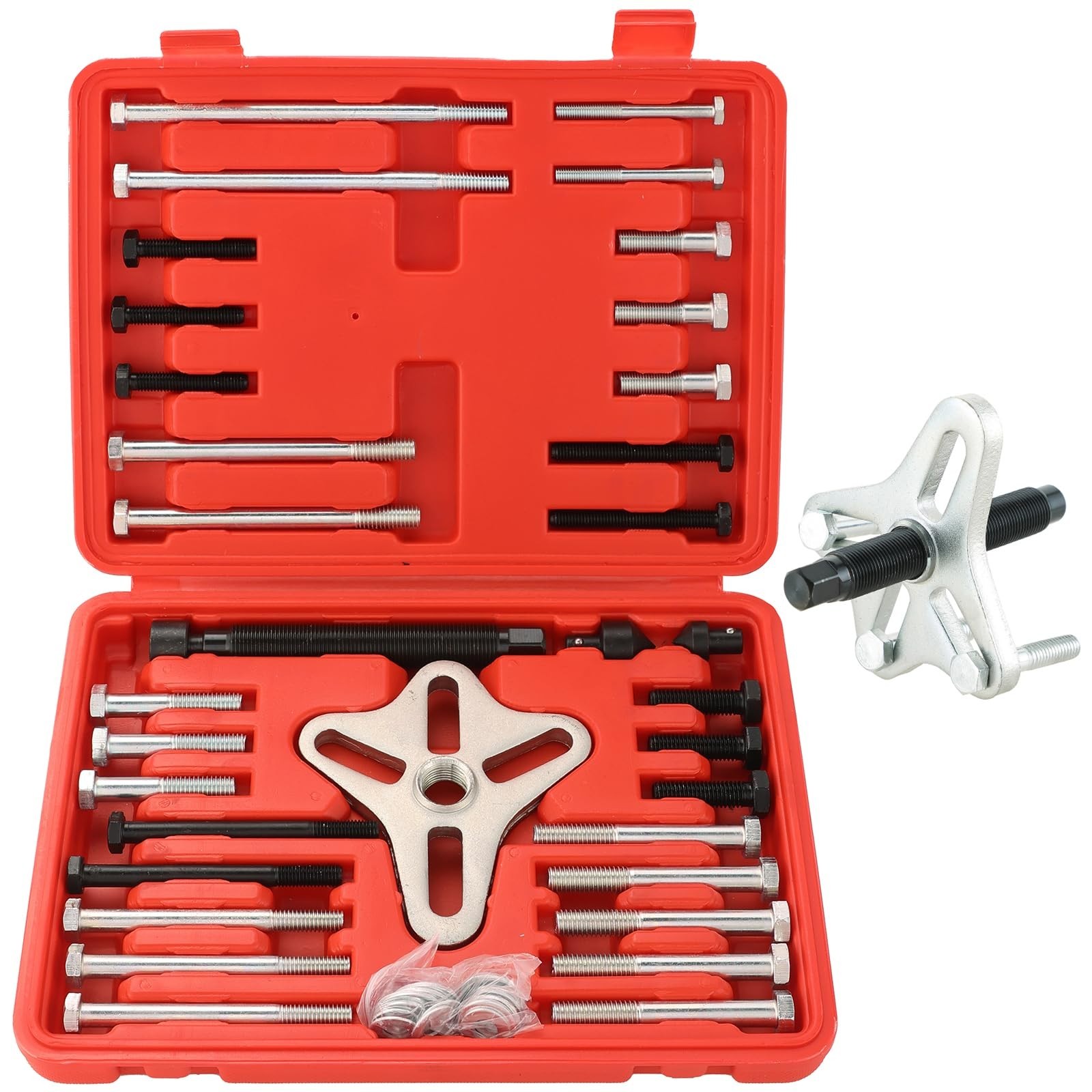 46PCS Harmonic Balancer Puller Set, Steering Wheel & Crankshaft Pulley Kit for C