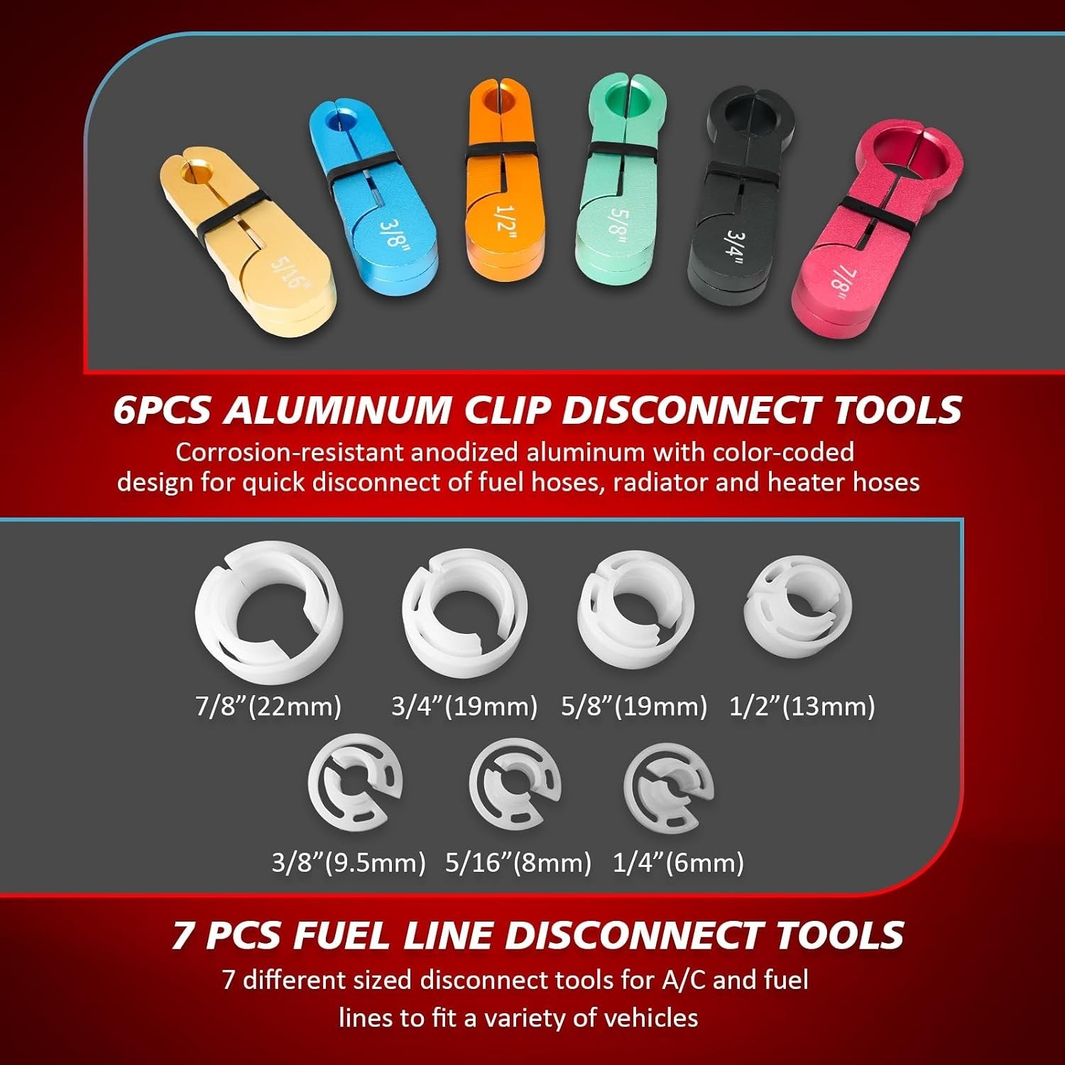 Automotive Fuel Line Disconnect Set: Complete Kit for GM, Ford, Dodge Vehicles