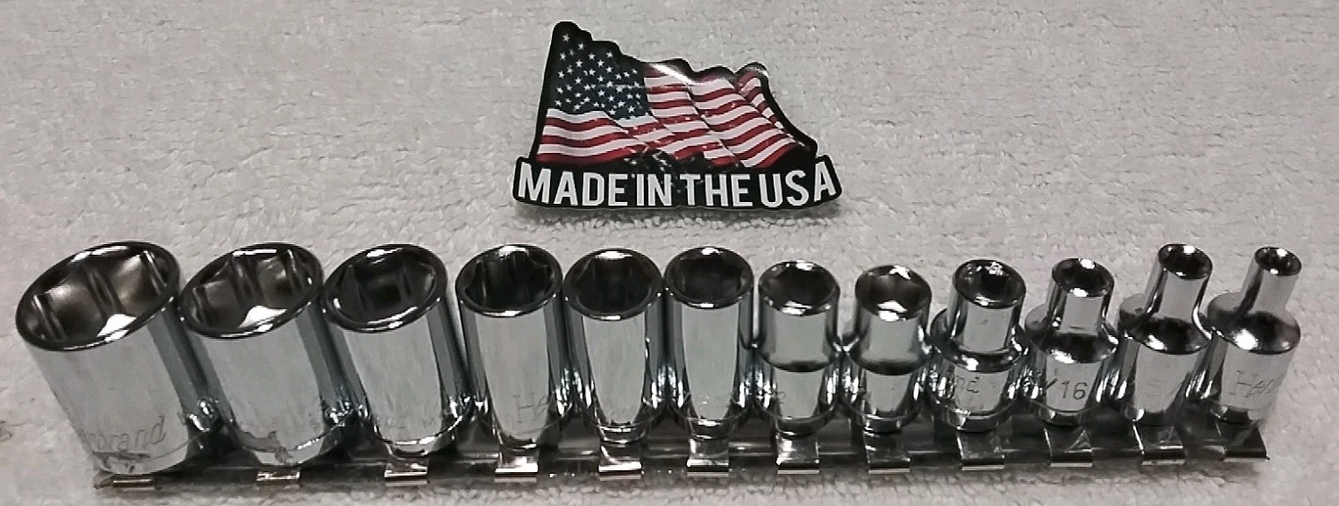 HERBRAND 12PC 1/4″ DRIVE SOCKET SET 6PT SAE USA 🇺🇸