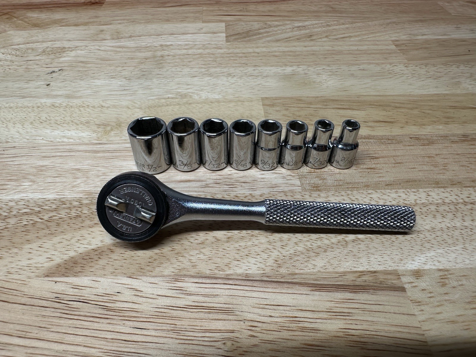 USA Stanley Challenger By Proto 1/4 Drive Ratchet With Sockets 1060 A
