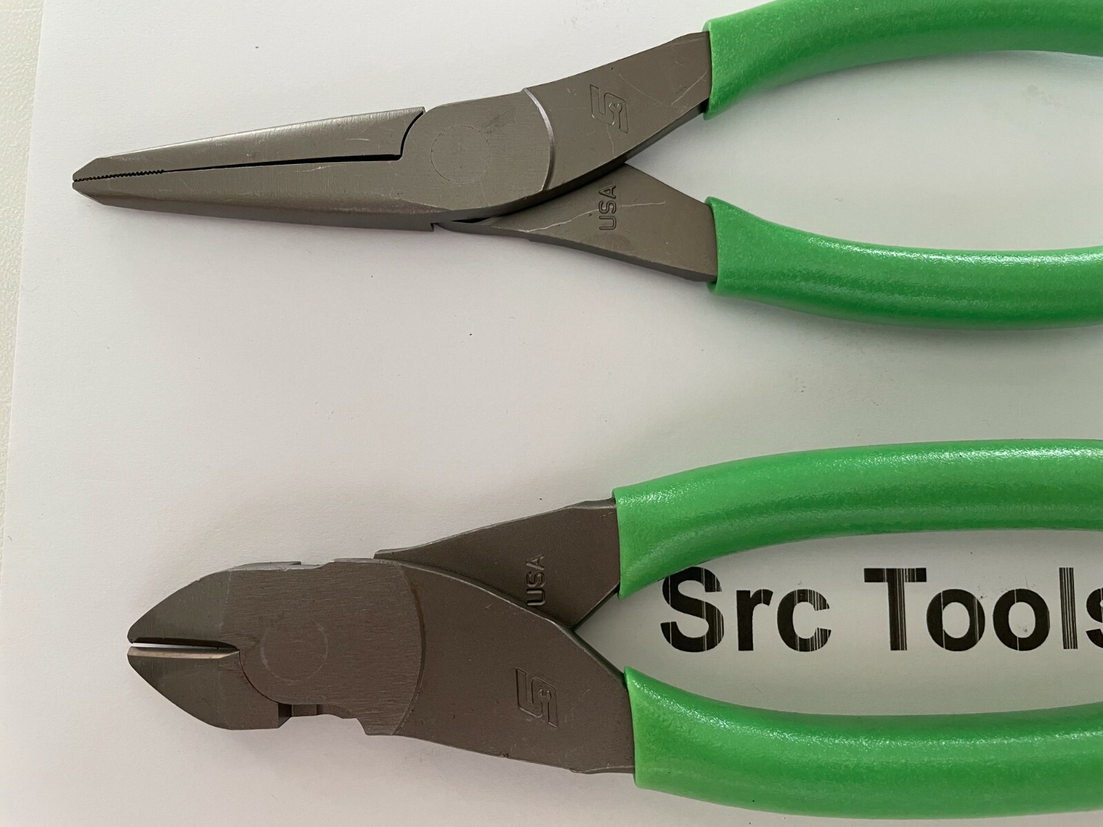 Snap-On Tools USA NEW 2pc GREEN Soft Grip Cutter & Needle Nose Plier Lot Set