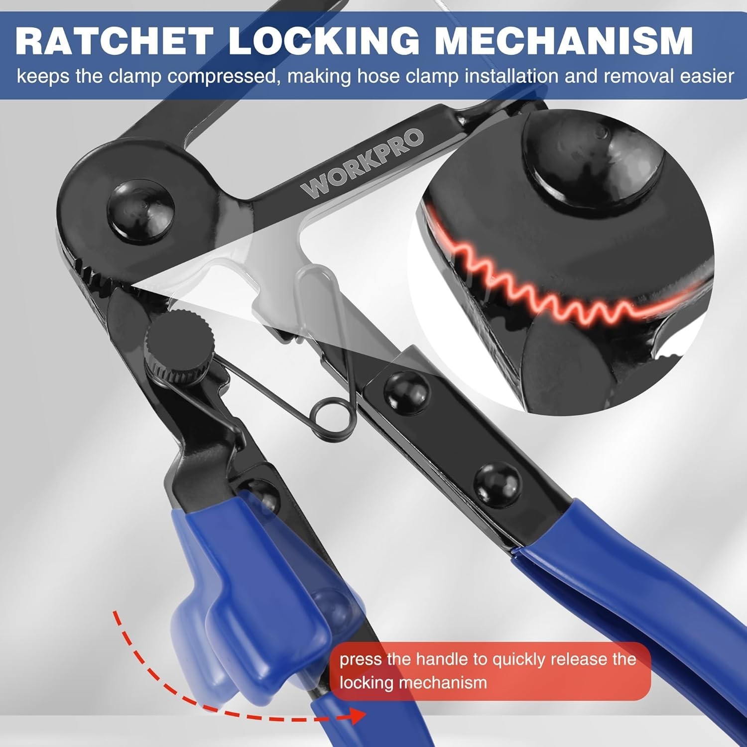 WORKPRO 27″ Flexible Hose Clamp Pliers Automotive Spring Clamp Removal Tool