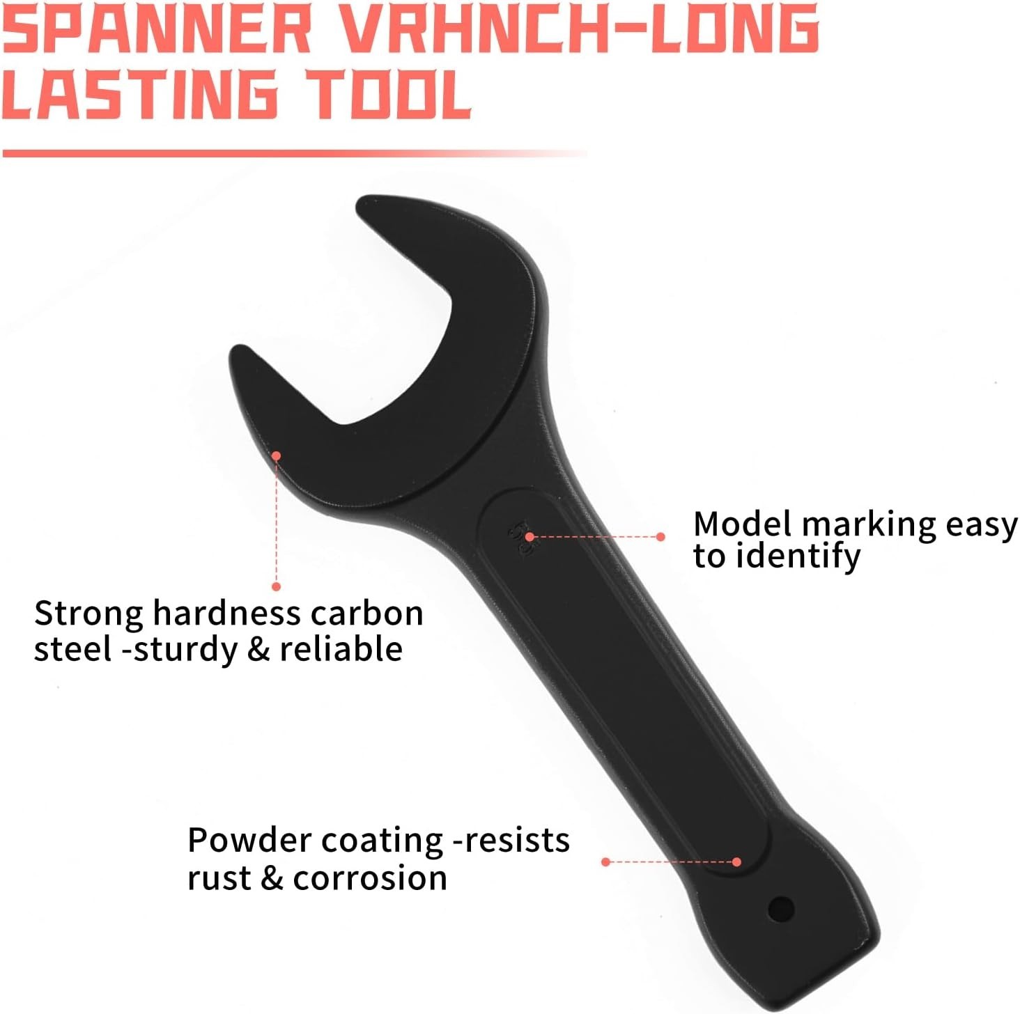 uxcell 46mm Open End Striking Wrench, High Tensile Steel Single Head Spanner