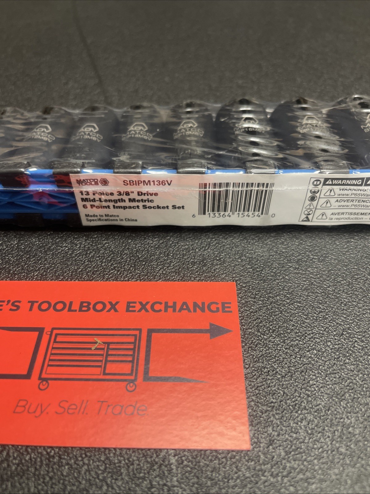 Matco Tools SBIPM136V 13 Piece 3/8″ Drive Metric 6 Point Mid Length Socket Set