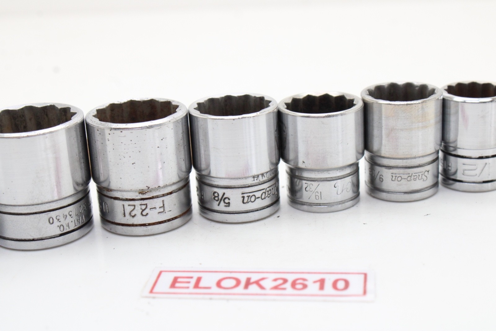 Snap-on F081 – F281 1/4-7/8″ 3/8″ Drive 12 Point 12 Piece SAE Chrome Set USA