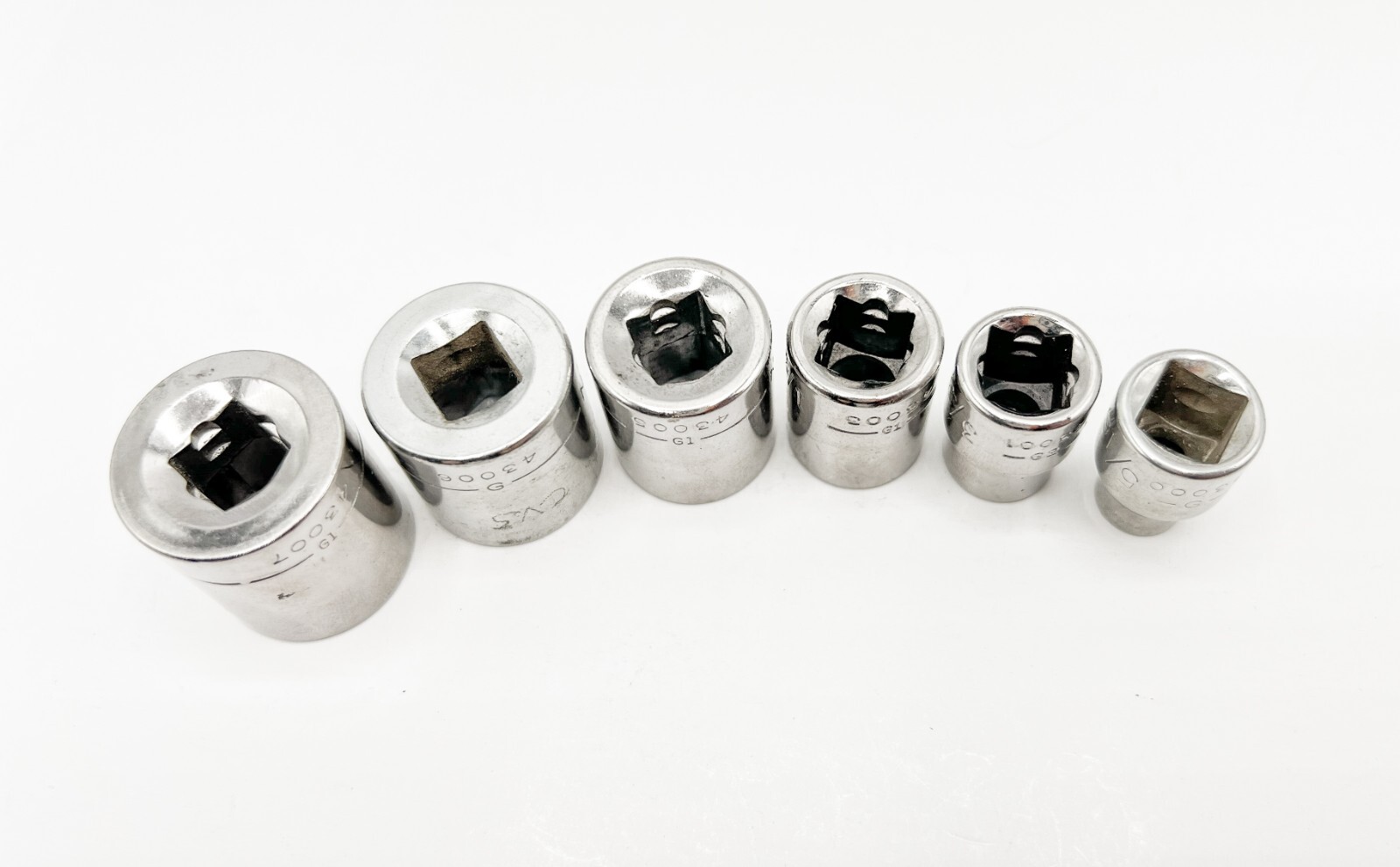 CRAFTSMAN 6-Piece, 3/8″ Drive, 6 Point, SAE Shallow Socket Set, G & G1 Series