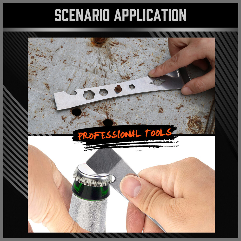 2Pc Stainless Steel Pry Bar Scraper Mutifunctional Prying & Scraping Silver
