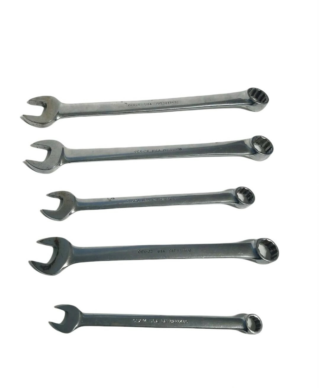 Lot of 5 Snap-on Combination Wrenches 7/16 7/8 5/8 11/16 13/16 12 point OEX USA