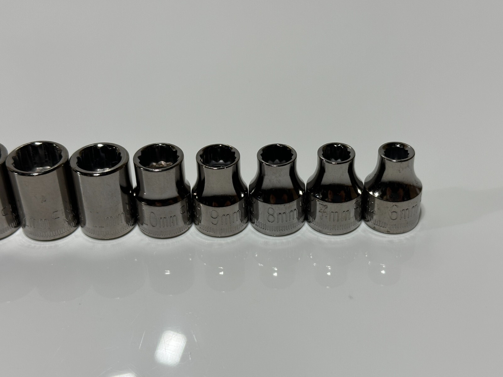 NOS Craftsman USA 15pc Metric 6mm to 21mm Shallow Socket Set – 3/8″ Drive, 12 PT