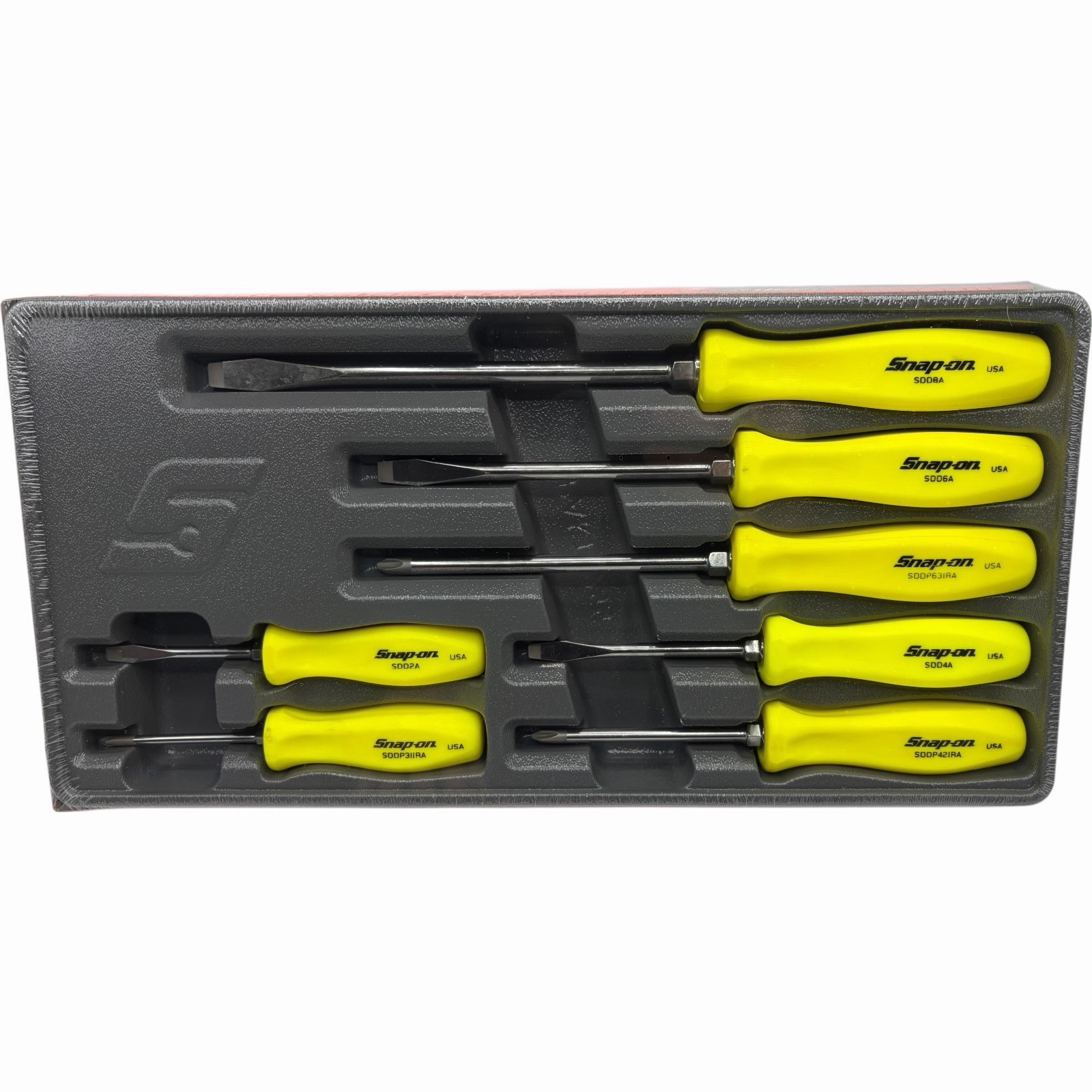 Snap On Tools High Vis Yellow Hard Handle Combination Screwdriver Set SDDX70AHV