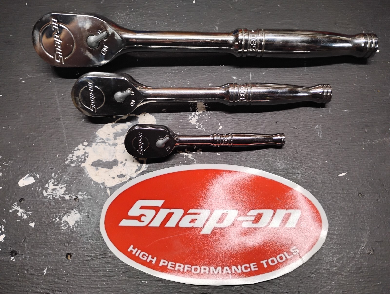Snap-on ratchet set T72 F80 S80 1/4, 3/8, & 1/2″ drives excellent condition