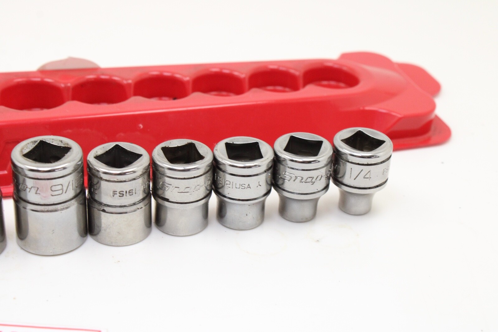 Snap On FS081-FS281 1/4″-78″ 3/8″ Drive 6 Point 11 Piece Shallow Sockets Set USA