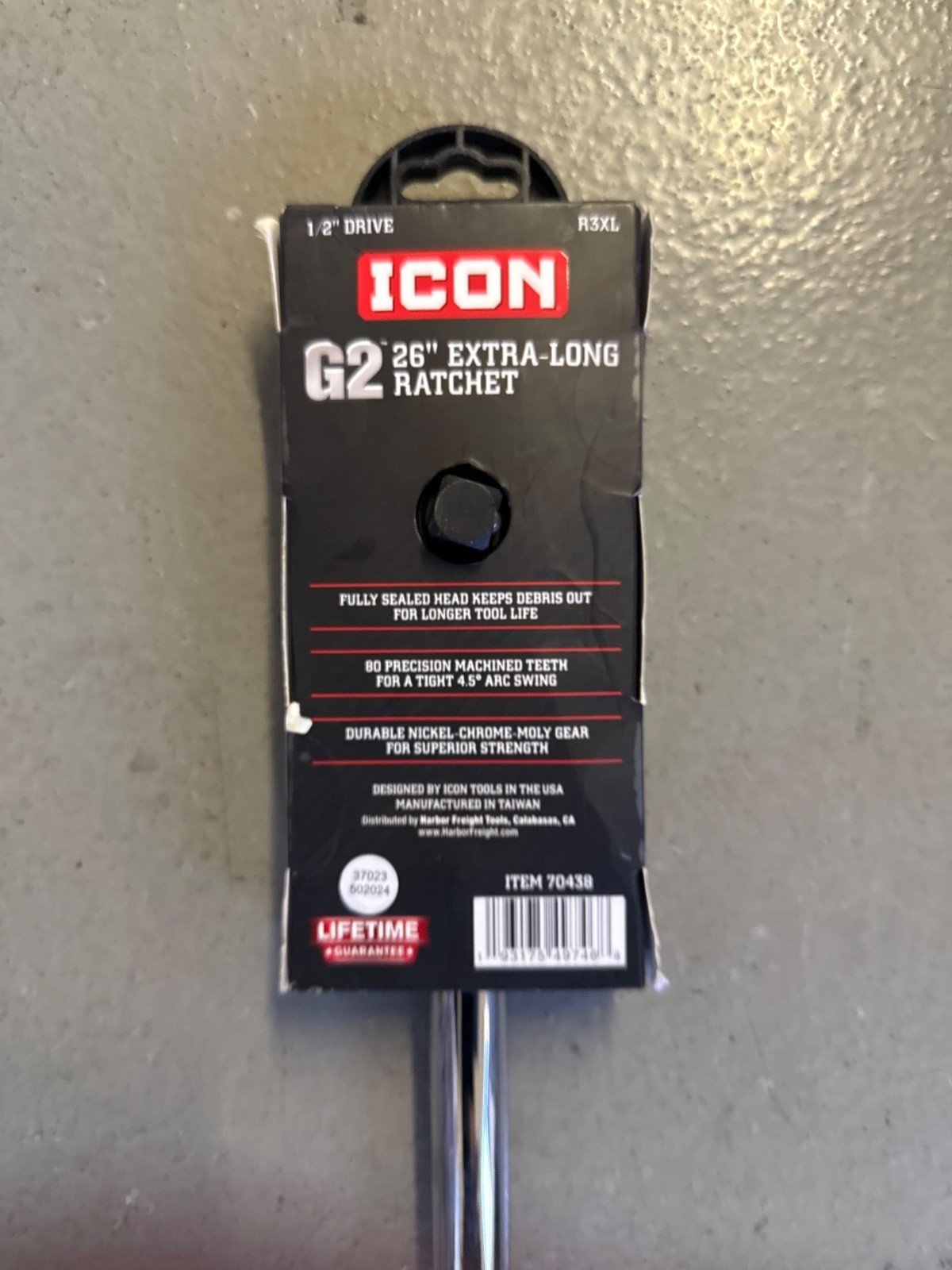 New ICON G2 Series 80 tooth R3XL 1/2 Ratchet Extra Long Handle 26 Inches Long