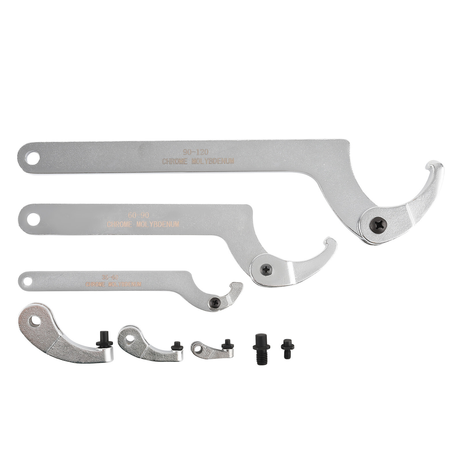 Hook Pin Wrench Spanner Tool Bike Nut Adjustment Adaptors Kit Motorcycle