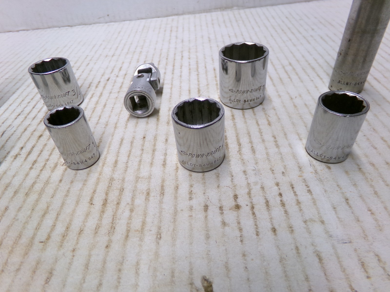 Powr-Kraft Socket Lot of 10 SAE 12 Point Mixed Sizes 3/8″ Drive
