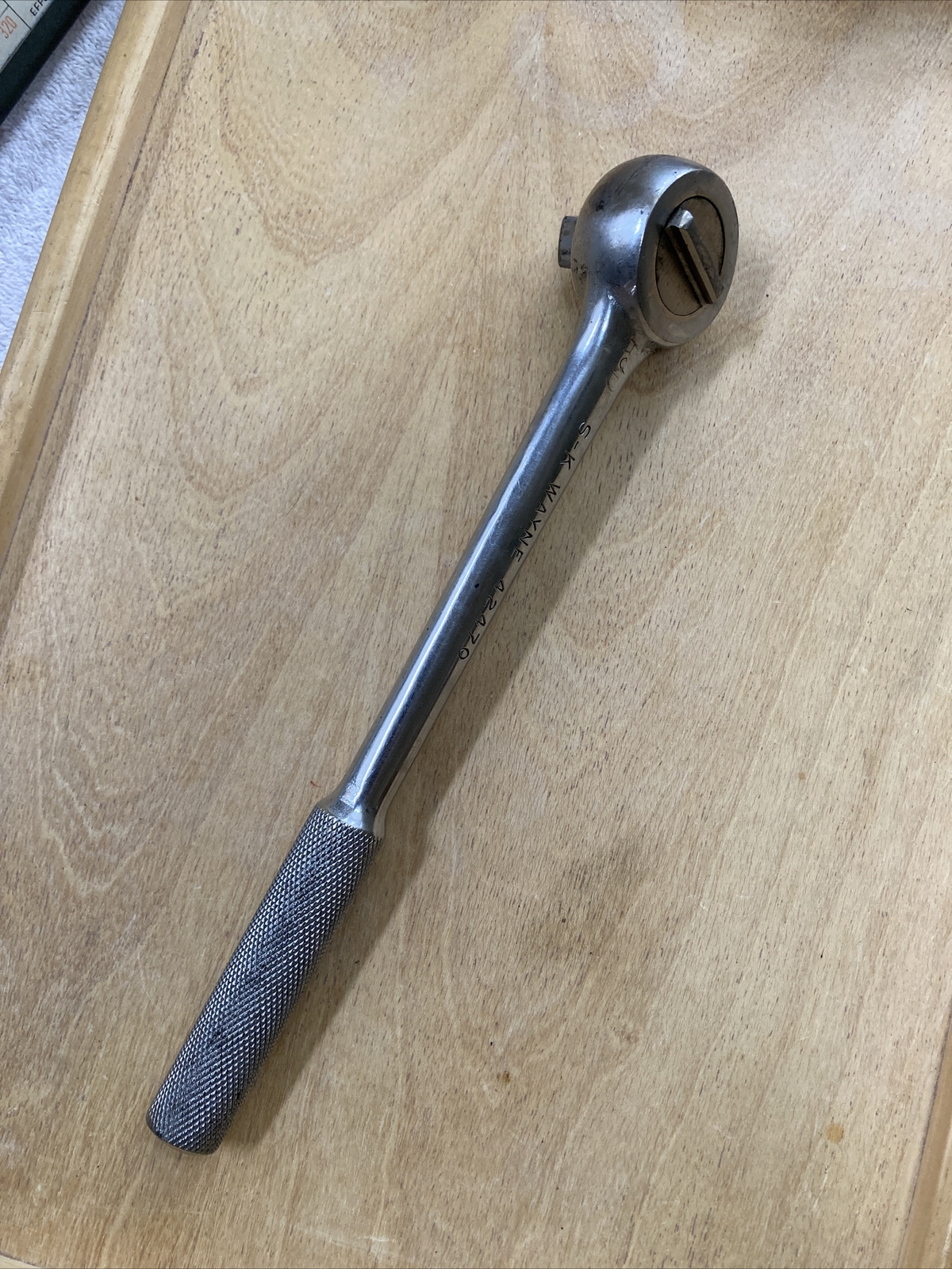 Vintage S-K Wayne Pro Mechanics Tools 42470 Knurled Handle 1/2″ Drive Ratchet