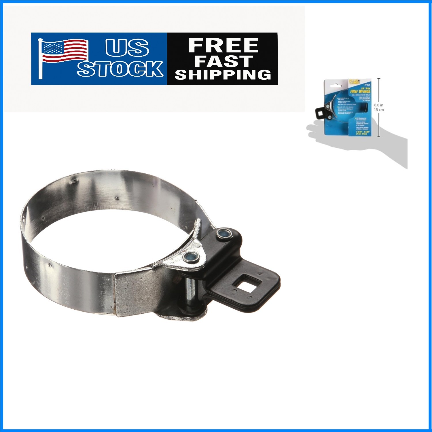 Compact Black Alloy Steel Oil Filter Wrench – Fits 2-13/16 to 3-5/32 Inches