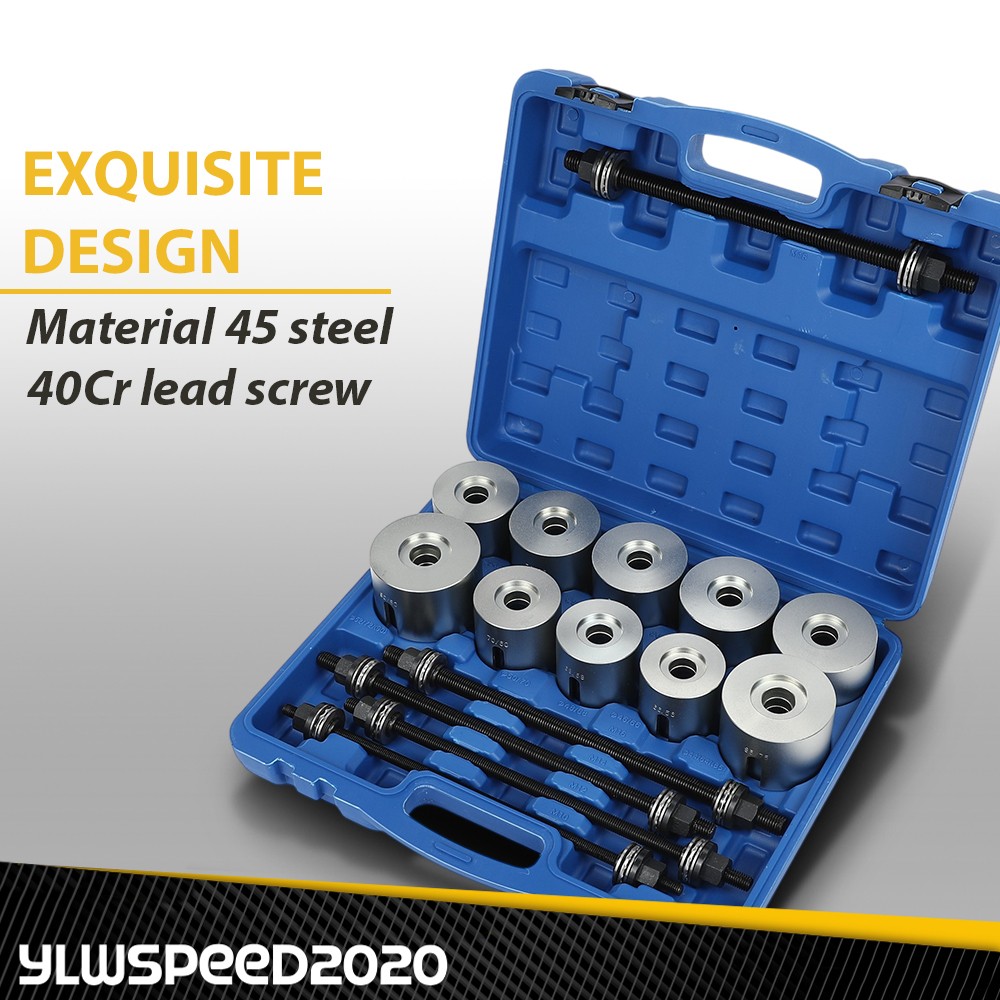 Universal Press & Pull Sleeve Kit Bush Bearing Removal Insertion Tool Set 27PCS