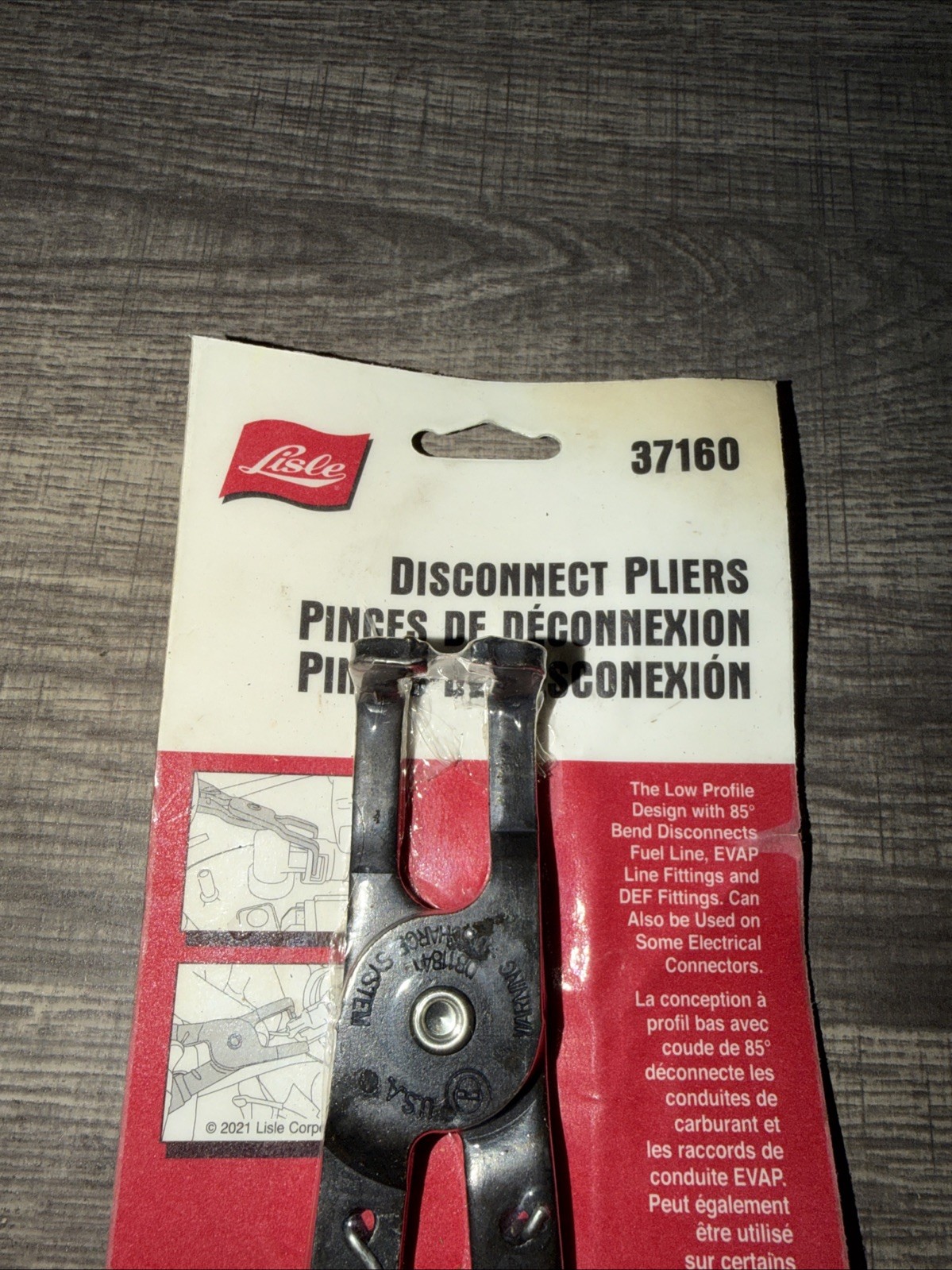 Lisle 37160 Disconnect Pliers ~ for Fuel & EVAP Line Fittings, 85° Bend USA Nos
