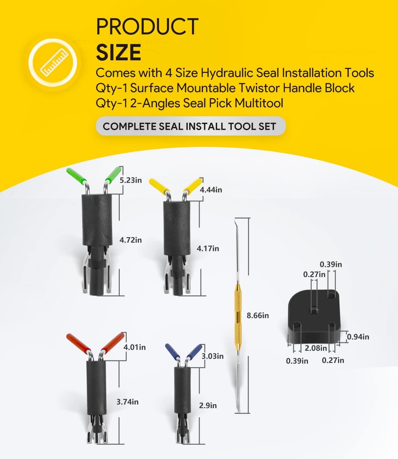 6 Pack Hydraulic Seal Installation Tool Kit for Cylinder Repair