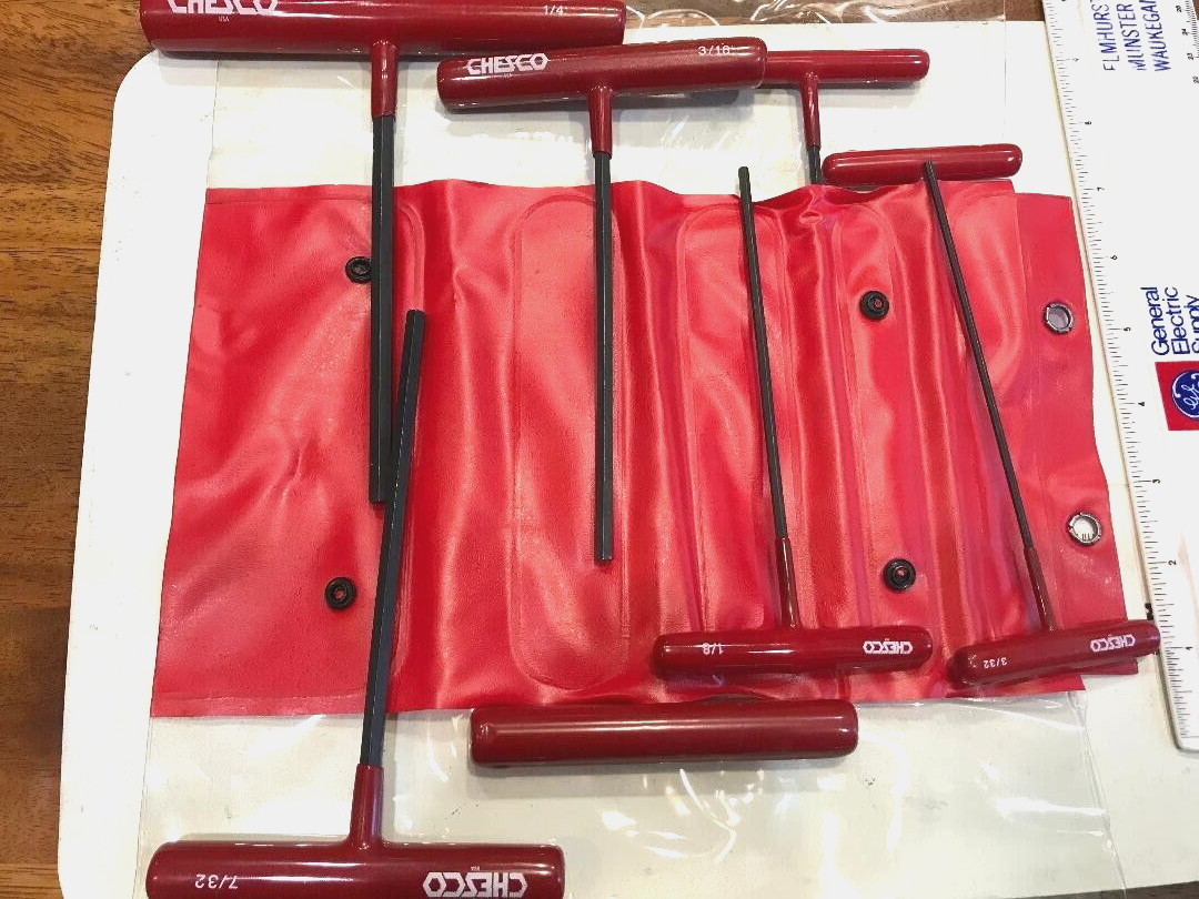 Chesco T-Handle Hex Key Wrench 8 pc. Set, Made in the U.S.A.