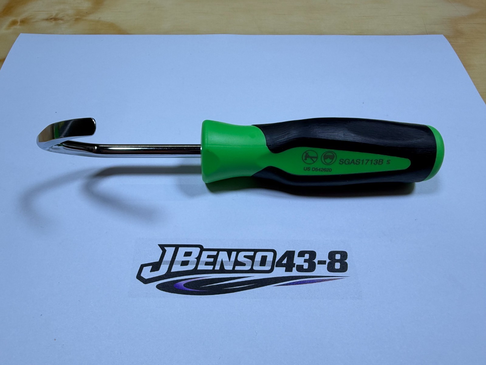 Snap-on Tools USA NEW GREEN Soft Grip Hook Short Radiator Pick SGAS1713BG