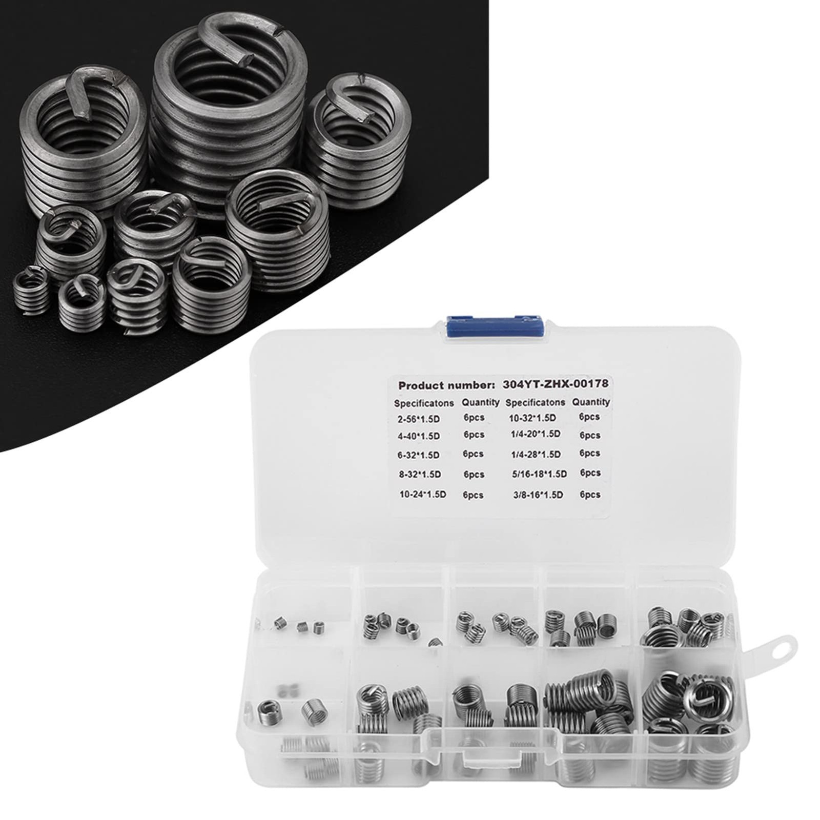 Helicoil Thread Repair Kit SAE,Wire Screw Sleeve Thread Repair Inserts,3 8 Co…