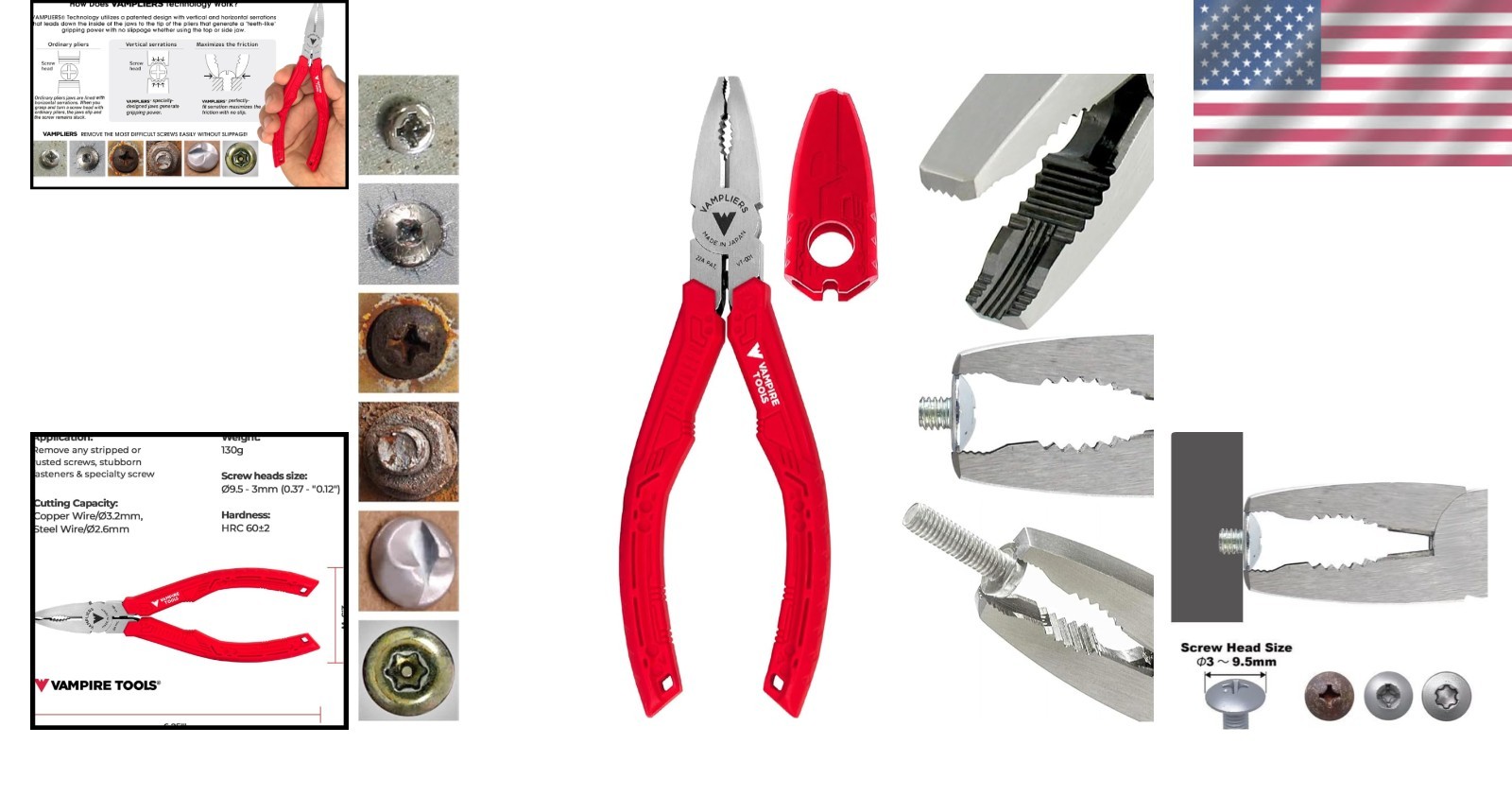Japanese 6.25″ Stripped Screw Extractor Pliers