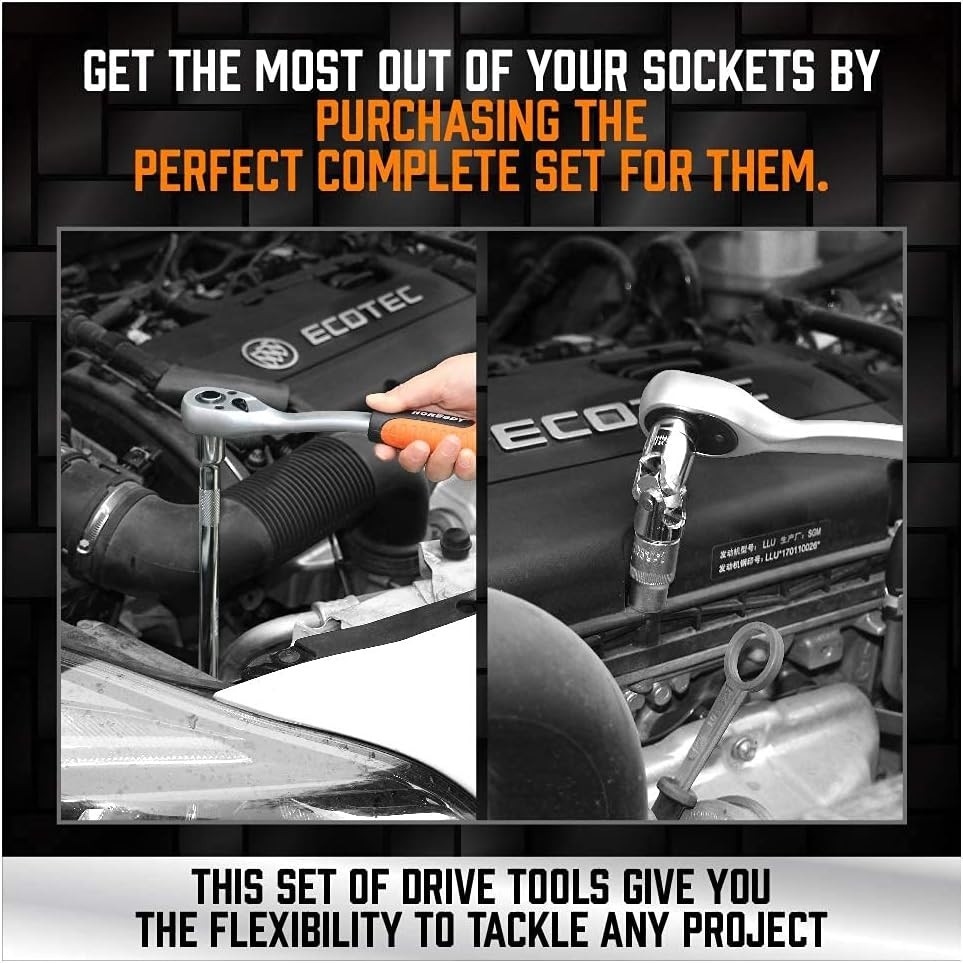 Versatile 20-Piece Drive Socket Extension Set – Easy to Use with High Visibility