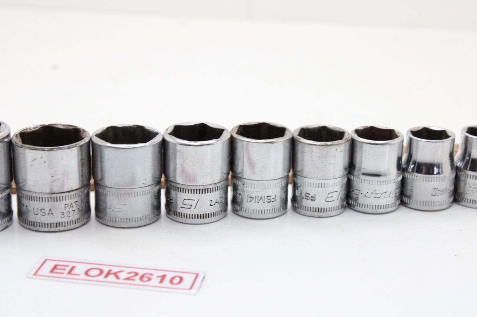 Snap-on 212FSMY 7-19mm 3/8″ Drive 6 Point 13 Piece Metric Chrome Socket Set USA