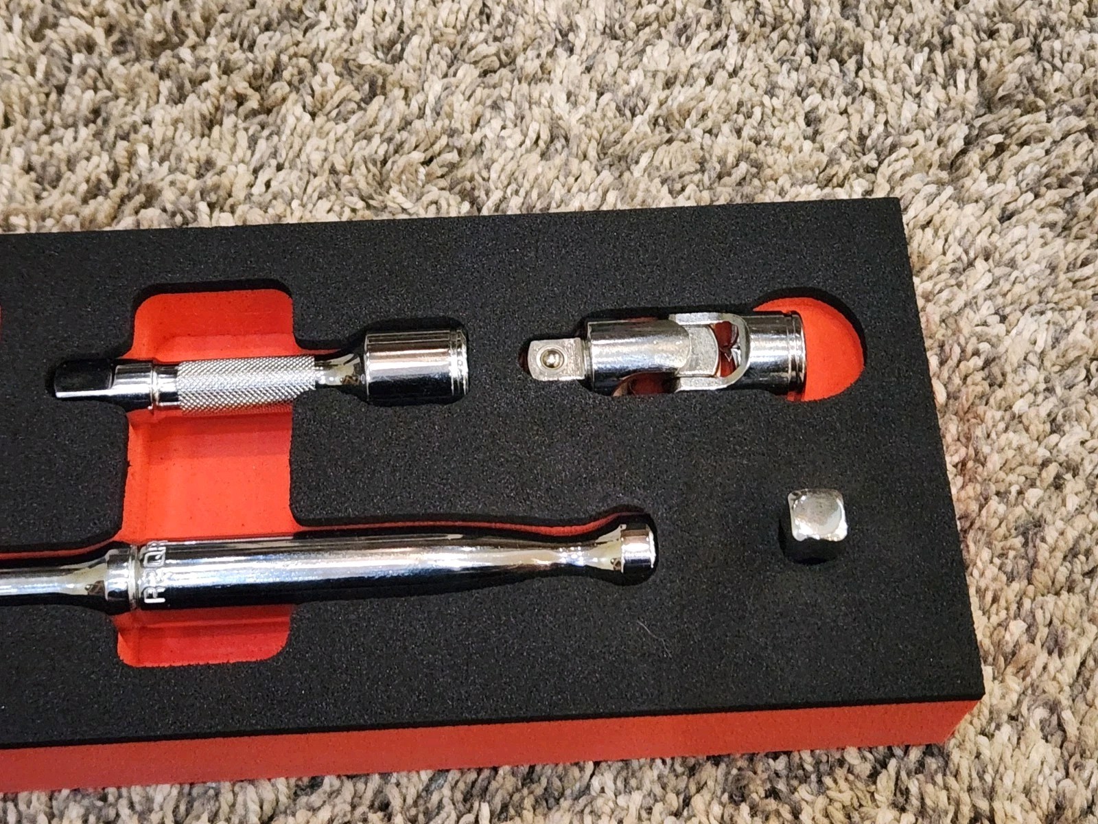 ICON 3/8″ Quick Release Ratchet Extension Swivel Head Set w FOAM New
