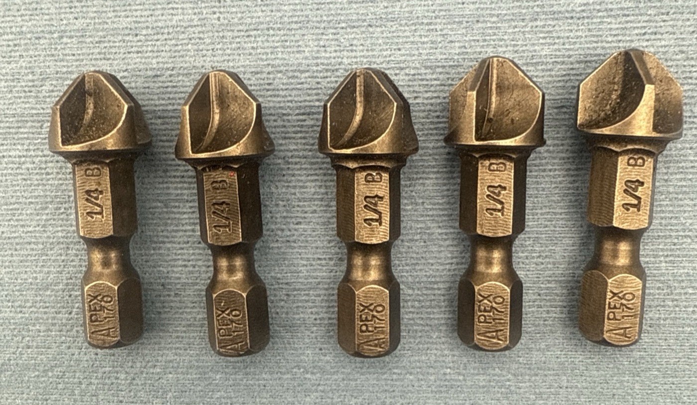 Apex Lot of 5 1/4» Torq-Set 1/4» Hex Power Drive Bits 170-1/4B USA NEW