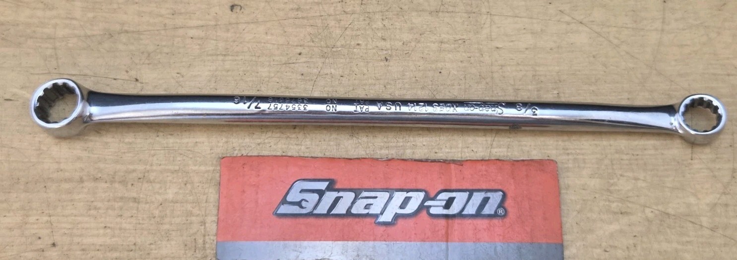 Snap On XDES1214 – #12-#14, 3/8″-7/16″ Hex, SAE Spline Dr 15° Offset Box Wrench